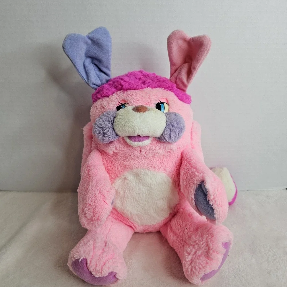 Vintage 1985 Pink Party Popples Plush Stuffed Animal American Greetings Mattel